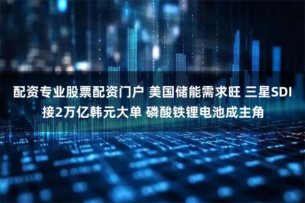 配资专业股票配资门户 美国储能需求旺 三星SDI接2万亿韩元大单 磷酸铁锂电池成主角